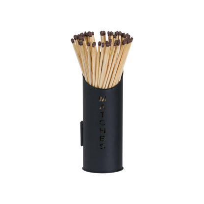 Black Finish Logs And Kindling Buckets &amp; Matchstick Holder